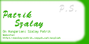 patrik szalay business card